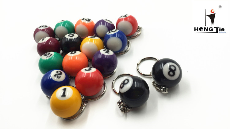 25 mét đen 8 duy nhất mini billiards keychain 16 màu billiards pendant key chain quả cầu pha lê bàn bi a mit