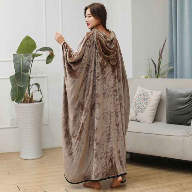 ສະບັບພາສາເກົາຫຼີຂອງຫນາ flannel lazy cloak shawl cape ຫ້ອງການນັກສຶກສາ nap ເຄື່ອງປັບອາກາດ blanket ພາກຮຽນ spring ແລະ summer blanket