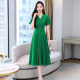 Temperament celebrity high-end dress goddess fan high-end 2022 new long waistband temperament v-neck long skirt