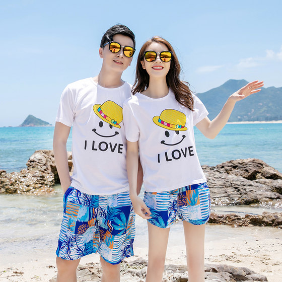 Xinjiang Cotton 2024 Beach Couple Outfit Summer Vacation Honeymoon Super Fairy Seaside Travel Sanya Outfit Clothes Men's Suit