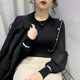 2021 new autumn and winter sailor suit chiffon bottoming shirt women's spring and autumn fashion western style long-sleeved inner shirt top