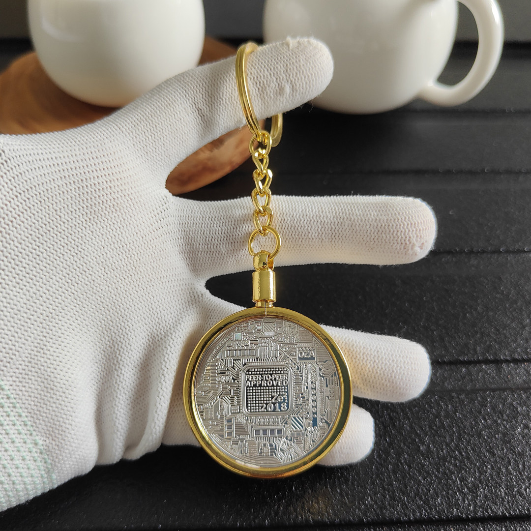 比特银实体纪念硬币2018款钥匙扣数字加密虚拟货币BTC金包银挂件-淘宝网