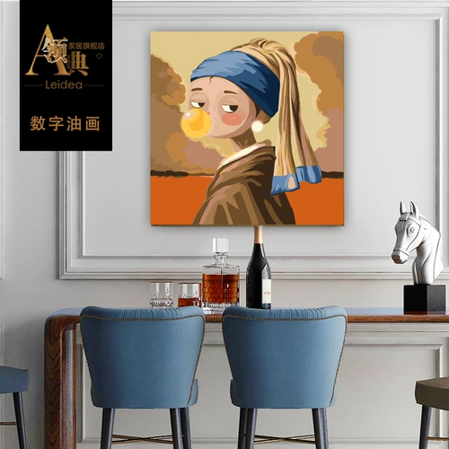 DIY Цифровая картина маслом Простая и современная мультфильм знаменитая картина Q Версия ручной гостиной спальня декоративная картина