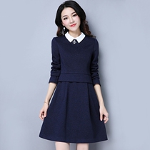2021 New Tide early spring autumn high-end slim a long-sleeved knitted dress womens small temperament