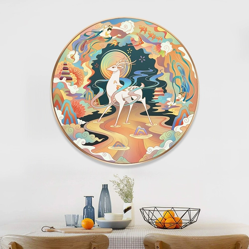 Бриллиантовая живопись 2022 Полная бриллиантовая новая гостиная лоська круглой крыльцо ручной вышитой вышитая поперечная вышивка 2023