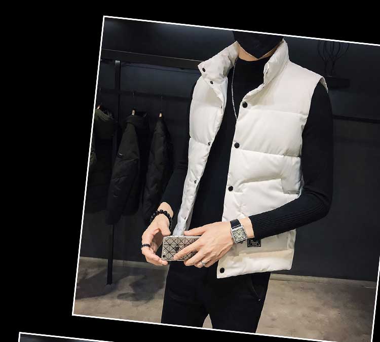 Mùa thu đông 2018 nam xuống cổ áo cotton đứng cổ áo xu hướng phiên bản Hàn Quốc của áo vest tự canh giản dị dành cho học sinh nhỏ tuổi comple tuổi 50