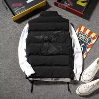 Áo vest nam mùa đông 2018 xuống cổ đứng thêu cổ áo Hàn Quốc Slim cá tính vest vest không tay áo thun nam cotton