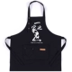 XS-182 холщовый фартук с тремя пуговицами, черный (белая версия для семейного приготовления)