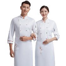 Senior chef work clothes new style personalized fashion long-sleeved catering hotel western restaurant kitchen wear-resistant mens autumn and winter style