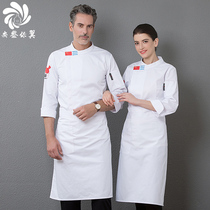 Chinese style fashion chefs clothing seven-point sleeve male summer hotel kitchen dining chef overalls high-grade customization