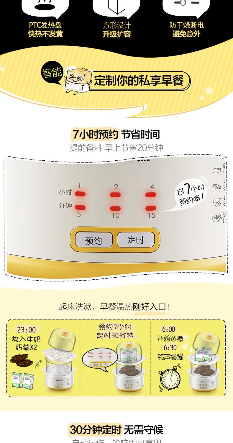 ca nấu mì mishio Máy xay trứng gấu / Cubs ZDQ-C14E1 Máy đánh trứng đôi Máy hấp trứng tự động Tắt trứng nhỏ - Nồi trứng mua nồi lẩu mini