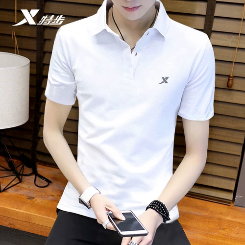 Xtep, летняя футболка с коротким рукавом, шелковая спортивная футболка polo, оверсайз