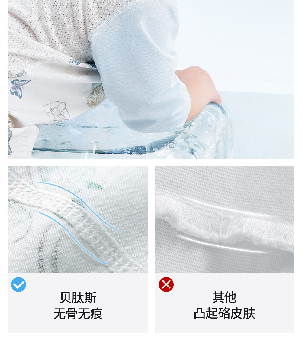 贝肽斯[小凉皮]婴儿衣服夏季薄款宝宝连体衣七分袖睡衣纯棉空调服 — 23