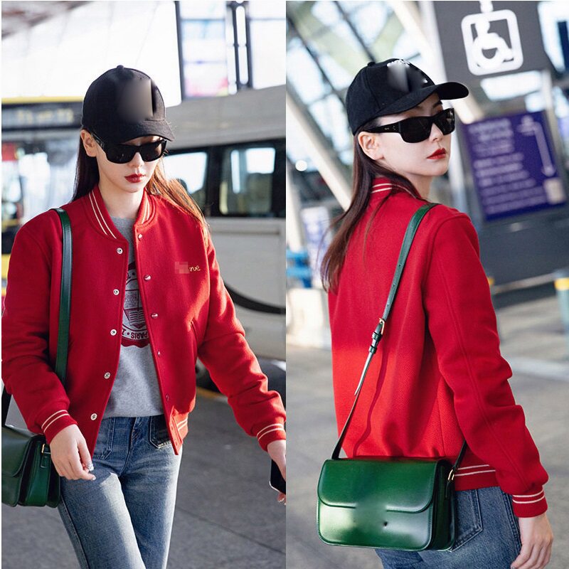 Star Qi Wei Tongan 2022 Chunqiu New Red Loose Casual Jacket Jacket Women Baseball Uniform 100 hitch