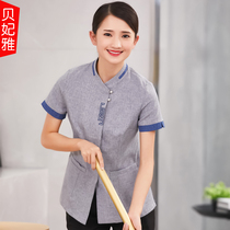 Summer hotel cleaning work clothes short sleeve summer Women hotel room property housekeeping aunt PA cleaner set