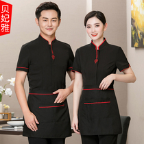 Hotel waiter overalls Womens short-sleeved summer Chinese restaurant Hot Pot Hotel Catering Clothing Summer Overalls