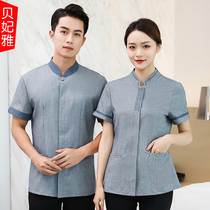 Hotel room cleaner work clothes short sleeve summer property cleaner aunt waiter cleaning suit suit female