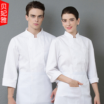 Chefs clothing Long sleeve mens and womens kitchen cafeteria hotel dining kitchen chef double-breasted work clothes autumn and winter clothes