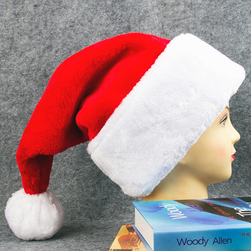 Luxury Long Plush Thickening Christmas Cap Christmas Events Christmas Old Man Hat Adult Child Thick Christmas Hat