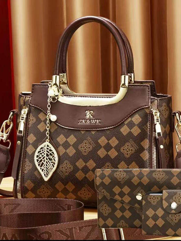 High-End Crossbody Bag for Women 2024 New Style This Year's Popular Shoulder Crossbody Bag Mom Bag Fashion Three-Piece Set Women's Bag