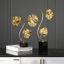 New Chinese Light Lavish Leaves Bronze Pendulum Piece Home Accessories Display Cabinet Creative Fashion Desktop Decoration Furnishing Handicraft