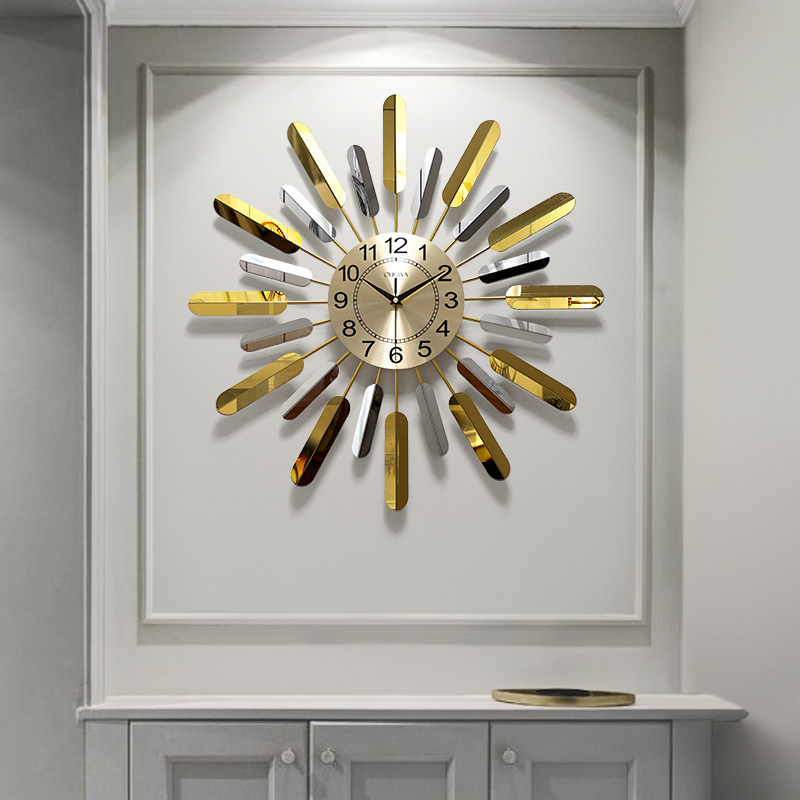 Modern minimalist light luxury and watch dining room hanging clock living room Home clock decoration Creative Nordic personality Art hanging wall hanging table