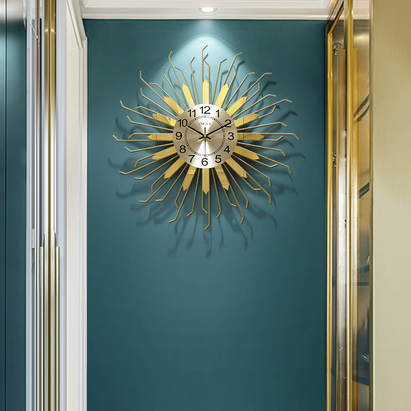 Nordic Wind Light Extravagant Hanging clock Living room Home watches and clocks Creative online Red art hanging Table dining room Atmosphere Decorative Hanging Wall Watch