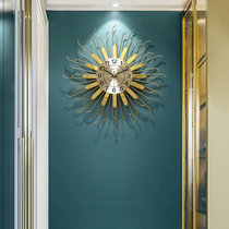 Nordic Wind Light Extravagant Hanging clock Living room Home Watch Creative online Red Art hanging Table Restaurant Atmosphere Decorative Hanging Wall Watch