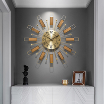 Nordic light luxury wall clock Living room household clock Creative modern fashion hanging watch Mute personality art decoration watch