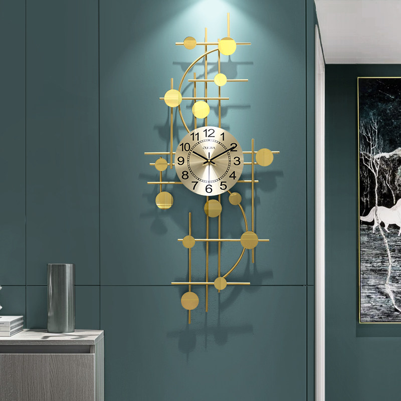 Nordic Light Lavish Hanging Wall Clocks Living Room Home Fashion Creative Atmosphere Hanging Watch Nets Red Art Wall Decorative Watches