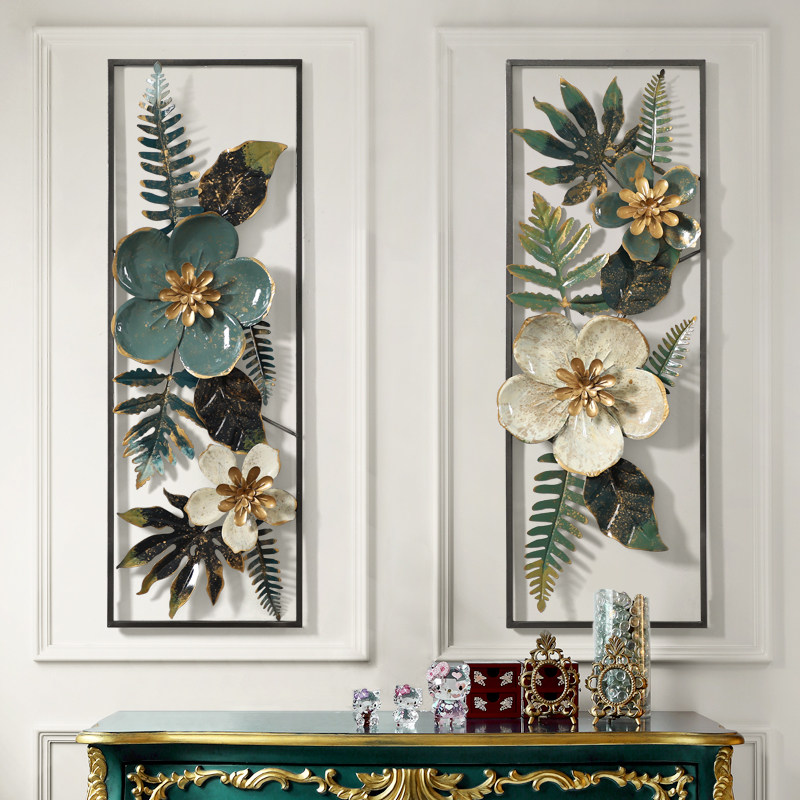 American Background Wall Decoration Flower Hanging Hanging Living Room Stereo Wall Decoration Iron Wall