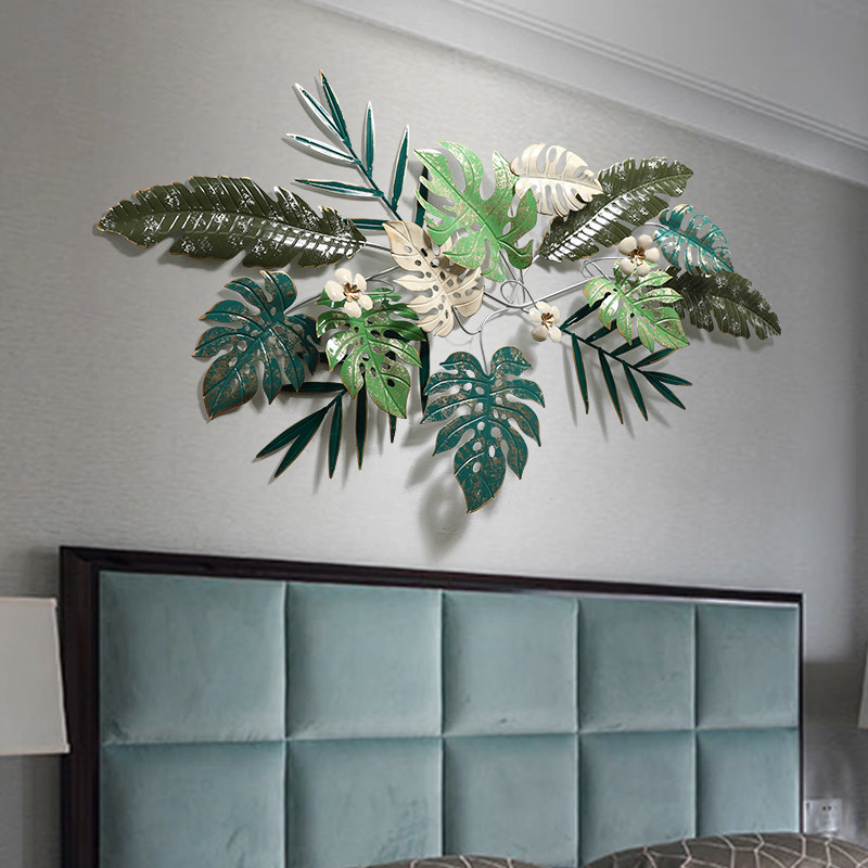 Solid Sofa Background Wall Emulation Green Plant Wall Hangings Creative Home Nordic Iron Art Wall Decoration Wall Decoration Decoration