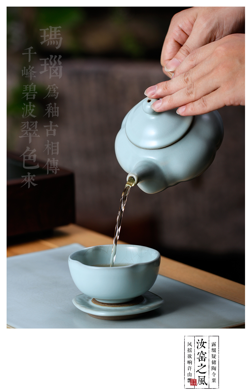 Beautiful home open piece of ice to crack your up ceramic teapot single pot filtering household kung fu antique porcelain teapot by hand