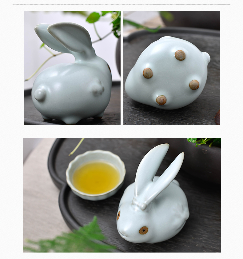 Your up turnip rabbit ice crack glaze Your up tea pet purple ceramic crafts tea home furnishing articles to keep beauty