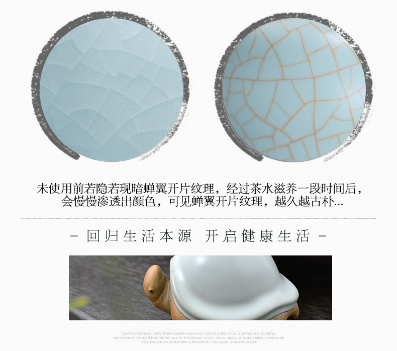 Your up longevity and pet turtle kung fu tea tea accessories ceramic pottery home furnishing articles play purple sand tea tea taking beauty
