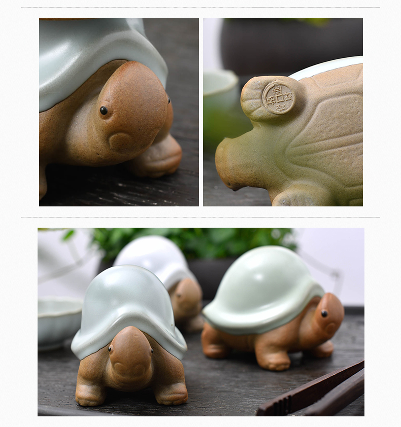 Your up longevity and pet turtle kung fu tea tea accessories ceramic pottery home furnishing articles play purple sand tea tea taking beauty