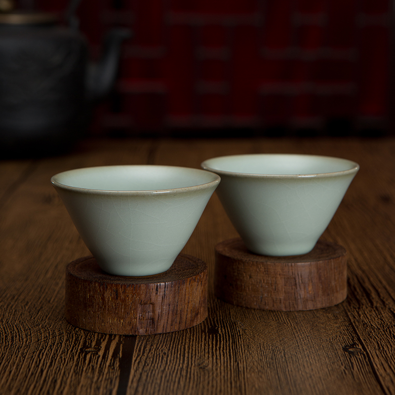 Ling, beautiful home tea cup manual ice crack glaze single cup purple ceramic cups your up kung fu tea gift boxes