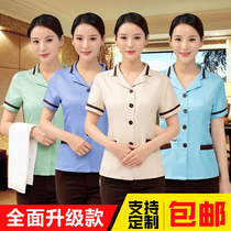 Property cleaning work clothes short sleeve spring and summer clothes cleaner logistics cleaning set female 2020 new custom logo