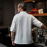 高级 厨师 服 定制 男 七 分 袖 餐饮 酒店 饭店 餐厅 中袖长袖后 厨厨师服