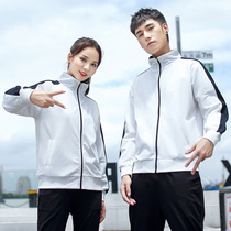 Sweater custom printed logo advertising shirt stand collar long sleeve zipper autumn student class jacket embroidery overalls men