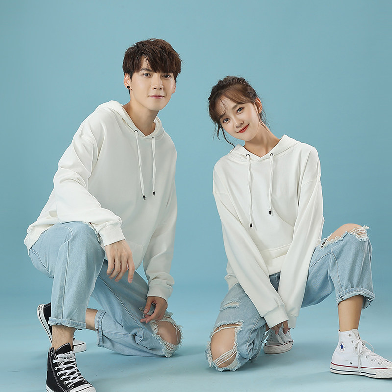 Sweatshirt customised Inlogo lovers jacket with cap pure cotton thin section loose Spring and autumn group class work clothes workwear