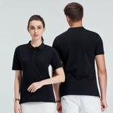 Черная хлопковая летняя футболка polo, делается под заказ, с печатью вашего логотипа