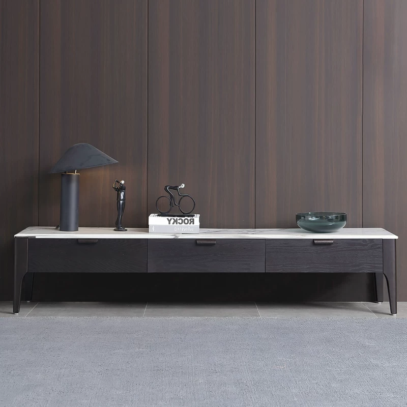 简欧宫庭 Solid wood TV cabinet coffee table combination living room simple modern designer furniture and minimalist cabinet