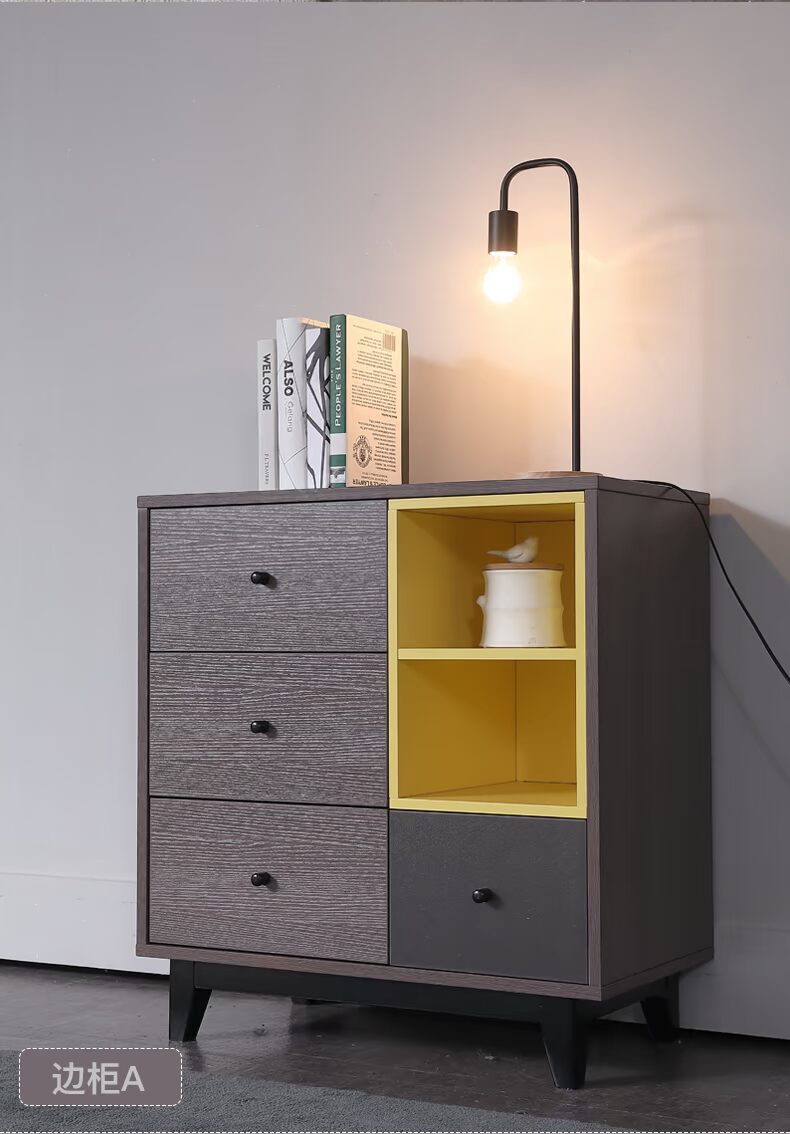 Nội thất phòng khách Bắc Âu căn hộ nhỏ bàn cà phê tủ khóa hiện đại tối giản bàn cà phê TV tủ kết hợp bộ nội thất hiện đại