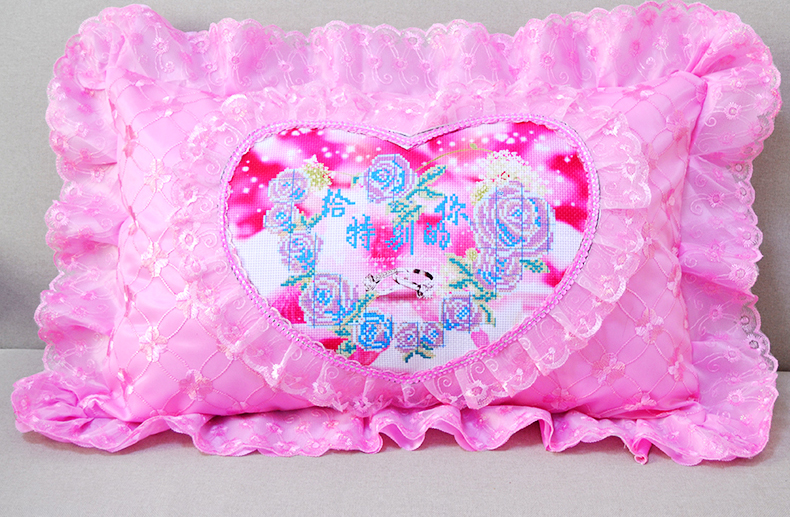 Hand-stitch cross stitch gối một cặp vợ chồng đoạn 2019 gối mới thêu gối bìa cưới 8 phòng ngủ - Công cụ & phụ kiện Cross-stitch khung tranh thêu chữ thập
