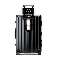 Блестящая черная алюминиевая рама (подстаканник для воды + USB-порт для зарядки)