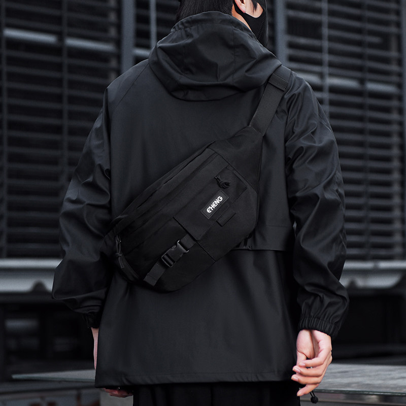 Skew Satchel Men's Day Department Functions Riding Postman Bag Chest Bag Sports Single Shoulder Bag Backpack Men's Bag Boomer Overalls Pocket-Taobao