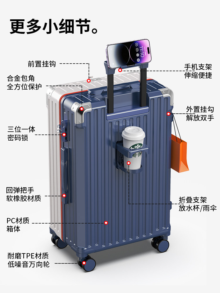 Next-Day Delivery Suitcase 2026 New Model Large Capacity Trolley Suitcase for Women and Men, Sturdy and Durable Travel Suitcase, Carry-On Password Suitcase