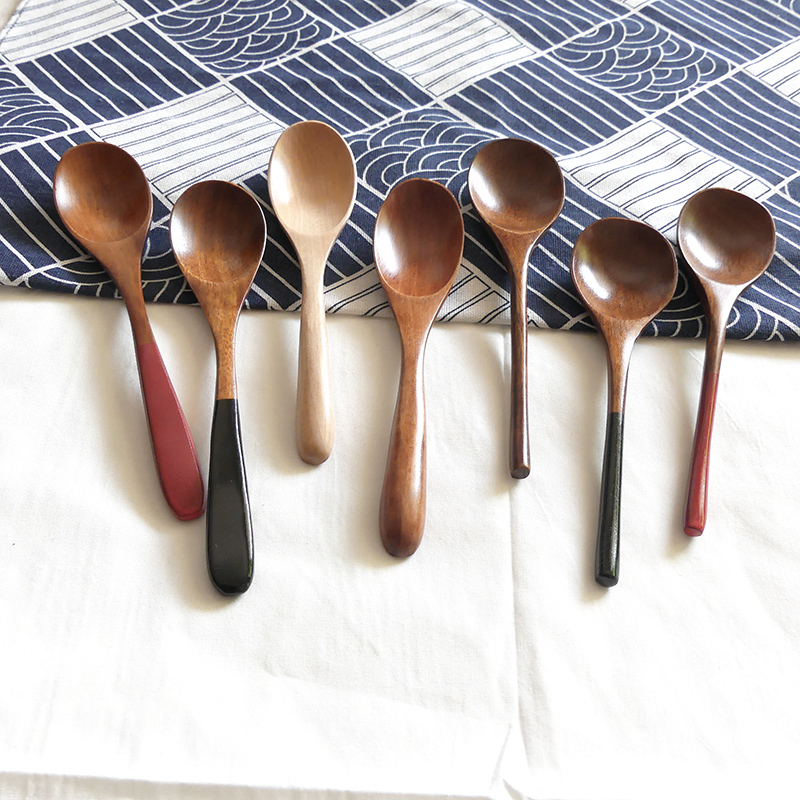Wooden spoon girls eating spoon middle-aged children's main meal spoon dessert wooden spoon household environmental protection wooden spoon anti-scalding mouth spoon