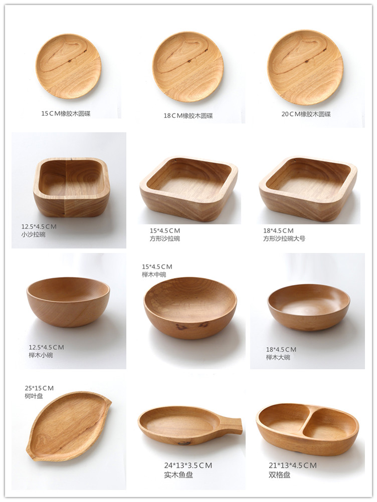 Ferris Lane Creative Gỗ Món Ăn Món Ăn Bằng Gỗ Bát Gỗ Micronized Bộ Đồ Ăn Bằng Gỗ Tráng Miệng Trái Cây Tấm Gỗ Khuyến Mãi khay đựng trà bằng gỗ